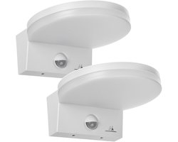 Maclean - 2 stuks LED Wandlamp - PIR Bewegingsmelder - Wit - 15W - IP65 - 4000K