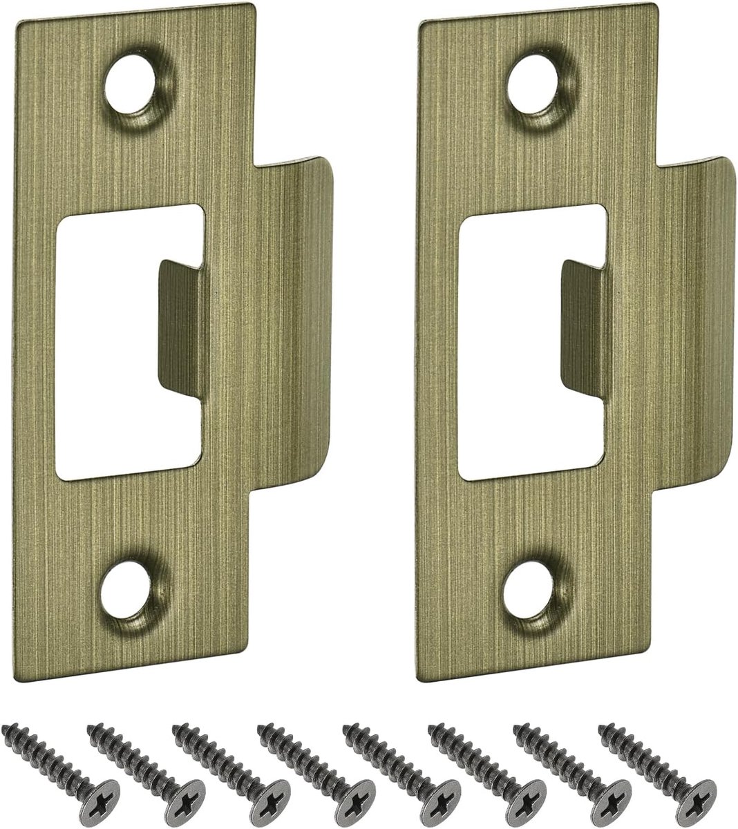 T Deursluitplaat, 2 stuks, 70 mm x 40 mm, 201 roestvrij staal, sluitplaat voor deurkozijn, deurkozijn, brons