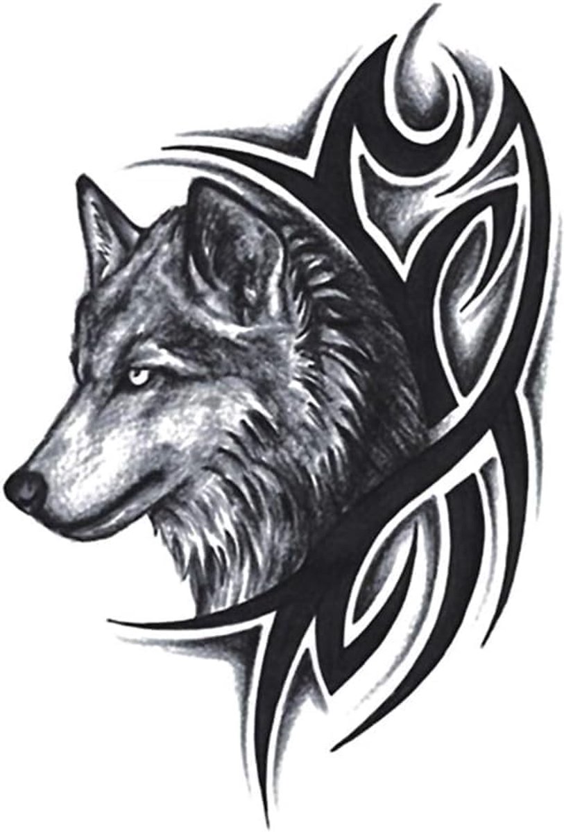 10 afbeeldingen Vrouwen Mannen Water Transfer Nep Tattoo Wolf Hoofd Waterdicht Tijdelijk Lichaam Arm Been Kunst Sticker