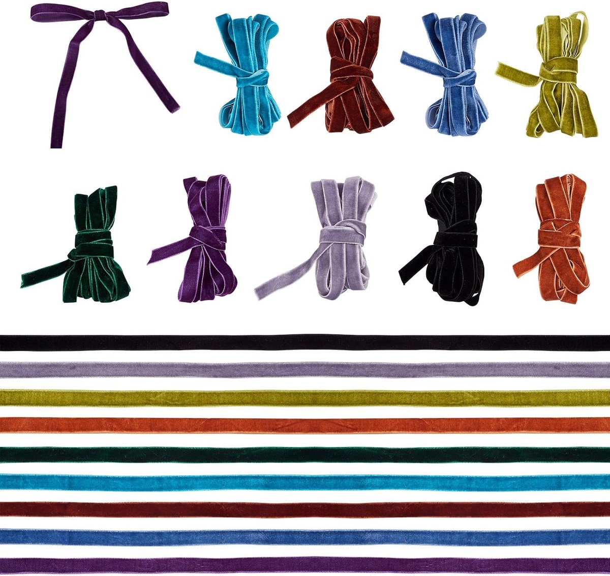 Linten 10mm Breed Enkelzijdig Cadeaupapier Linten voor DIY Ambachten Naaiaccessoires Choker Boog Haarband Donkere Kleuren