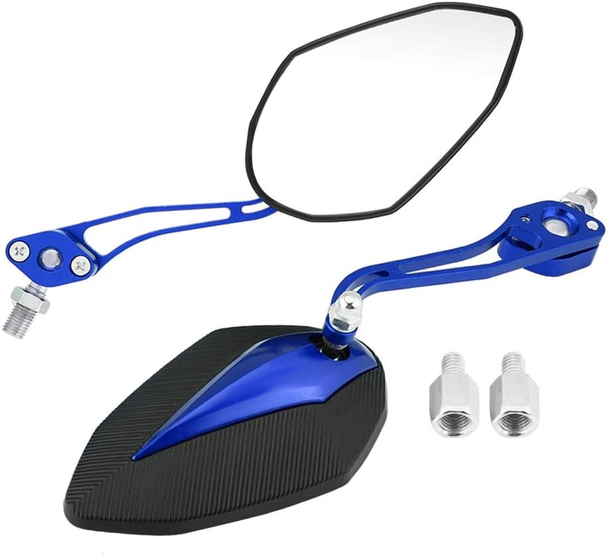 Achteruitkijkspiegel, 1 paar 8 mm 10 mm universele motor Scooter Motorfiets achteruitkijkspiegel Achteruitkijkspiegels Achteruitkijkspiegel(Blauw)