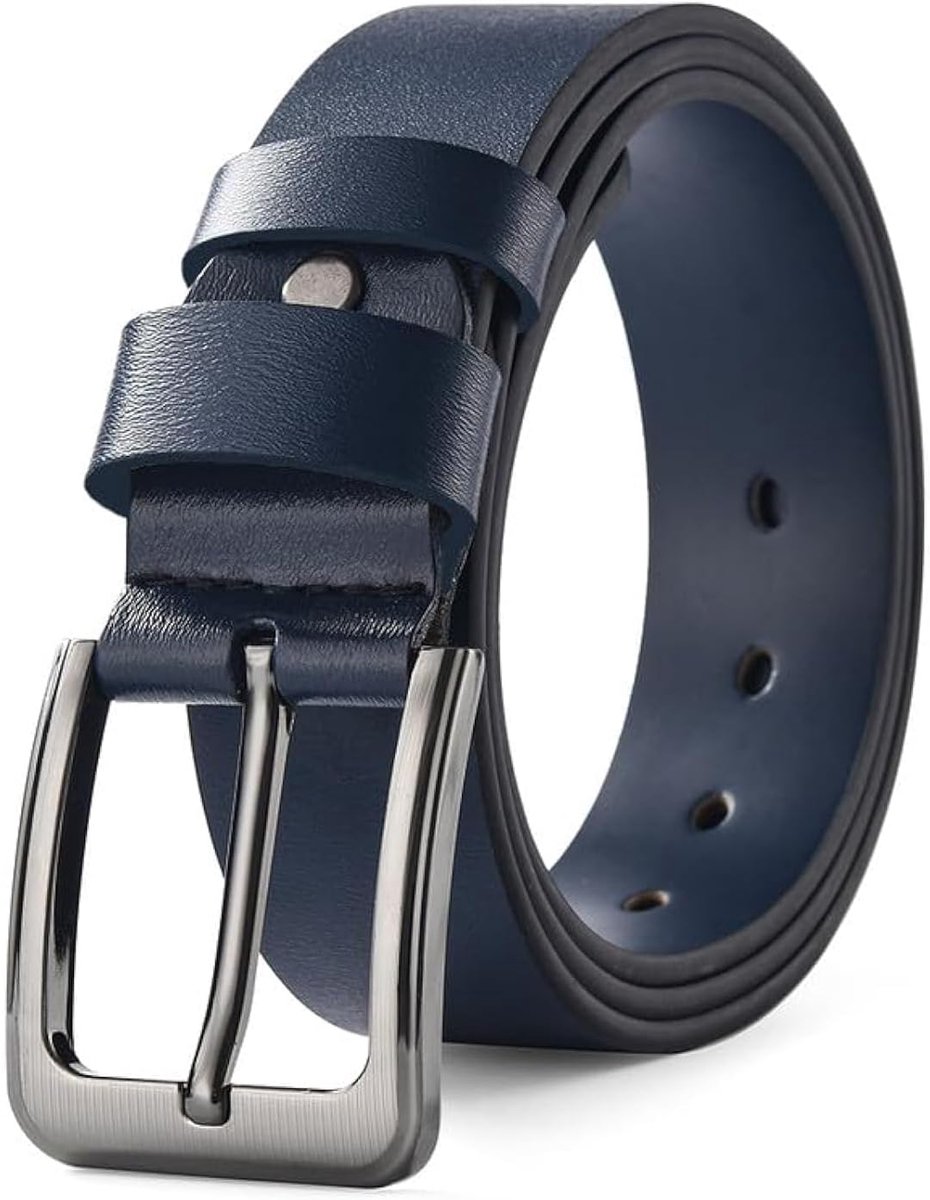 Herenriem Koeienleer 38mm Verstelbare Zwarte Riem voor Kostuum Jeans Premium Duurzame Gesp voor Mannen