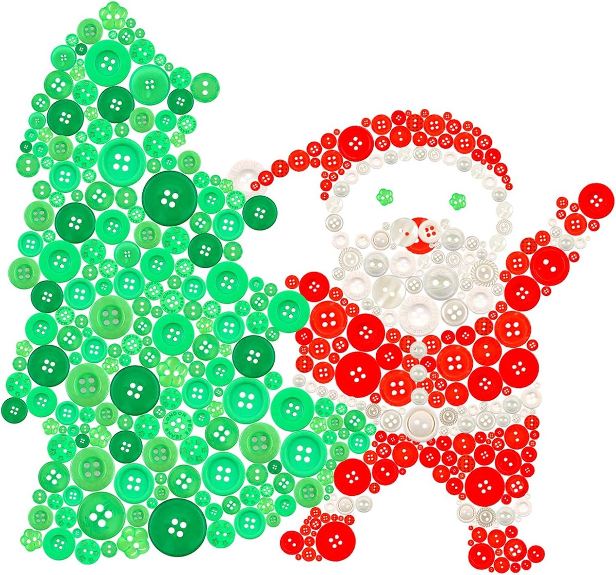 Knopen in verschillende maten, knoppen met 2 en 4 gaten, ronde en bolvormige knutselknoppen voor Kerstmis, naaien, knutselen, doe-het-zelf handwerk, kinderhandleiding