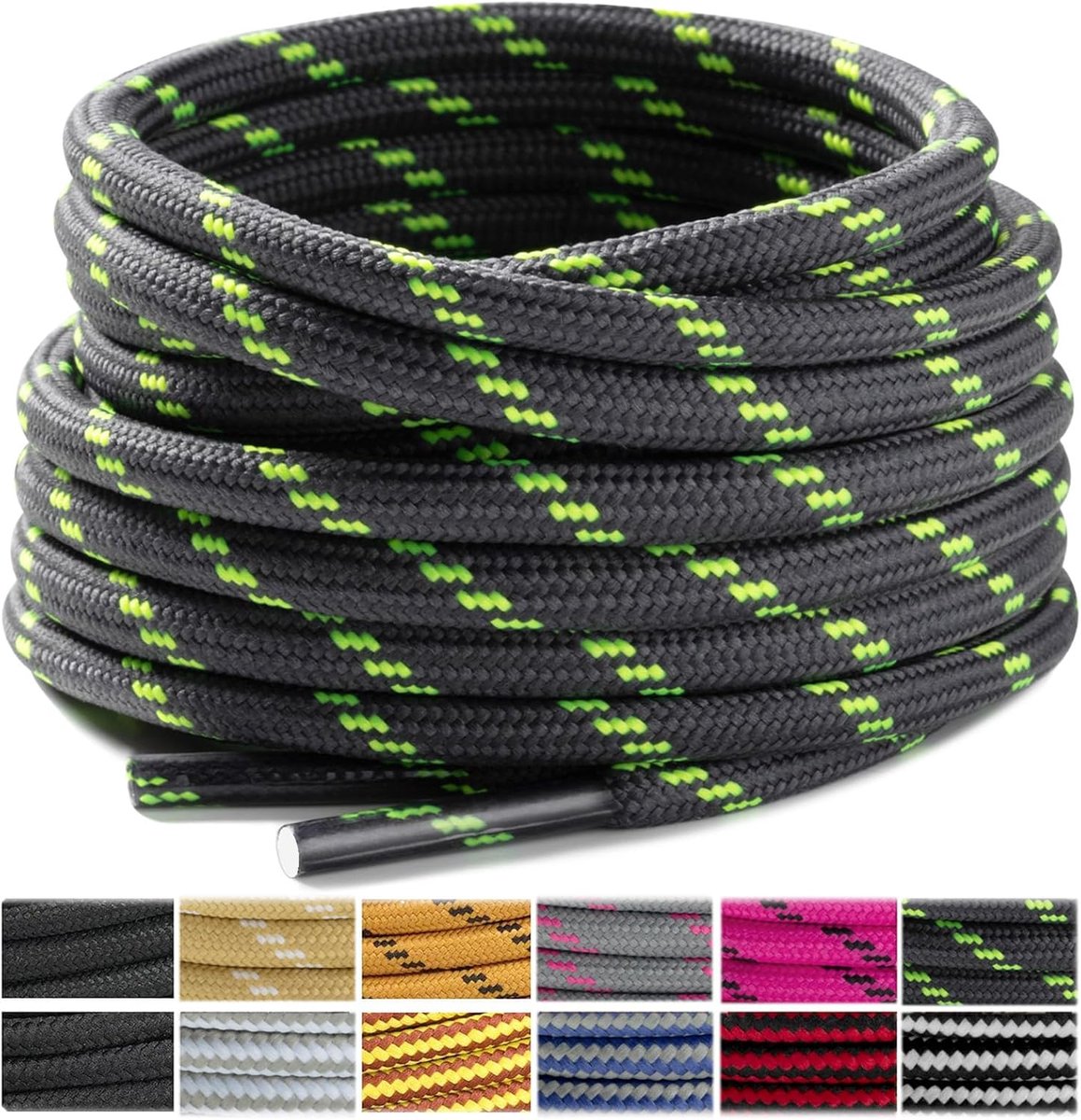Schoenveters [2 paar] Scheurvaste veters voor wandelschoenen werkschoenen trekkingschoenen. 4,5 mm diameter, 100 cm - 180 cm lengte