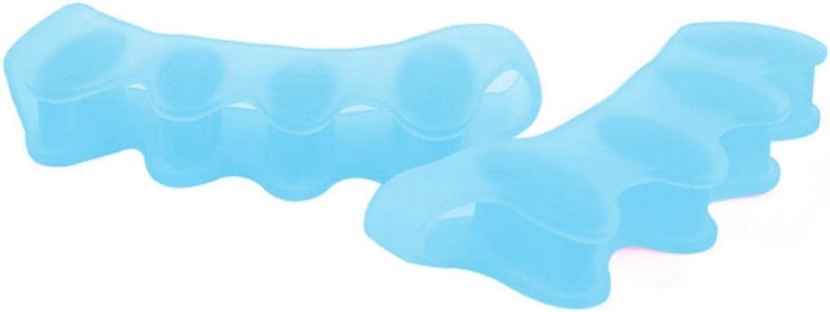 6PCS Teen Separator Siliconen Teenspreider Hamerteen Correctoren Teen Spacer voor Volwassenen-Blauw