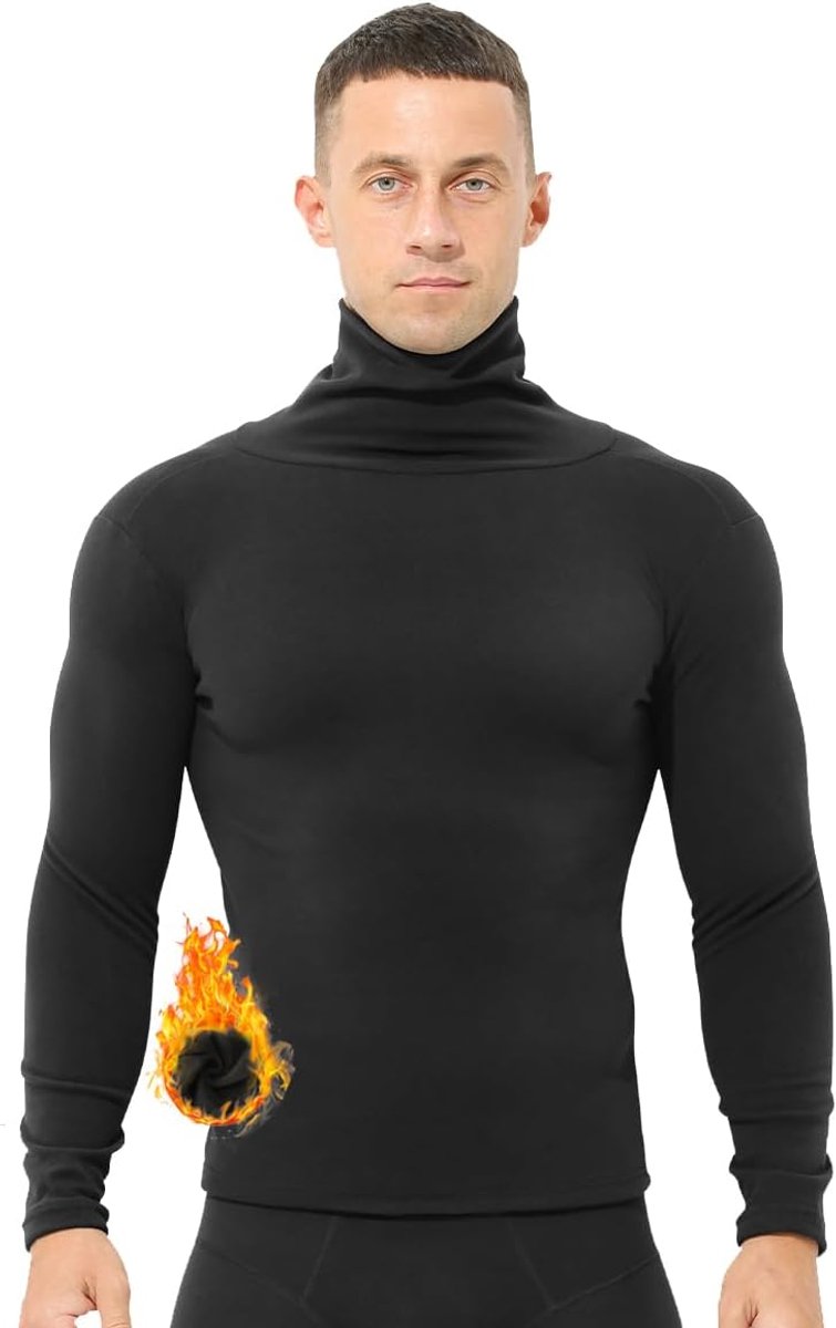 Thermisch ondergoed voor heren, fleece, dubbelzijdig, dun, lange mouwen, trui, winter, warm, baselayer