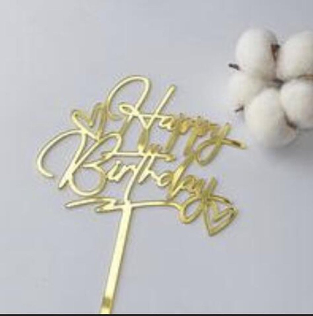 1 Count Acryl Glitter Cake Decorating Toppers - Happy Birthday Gold A301