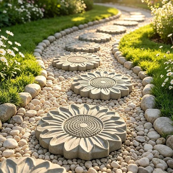 Mallen voor stapstenen - Siliconen mal - Zonnebloem Mallen - Stapsteen Mallen - voor buitenaanleg, patio-pad, tuinpad - 37*37*4CM — afbeelding 2