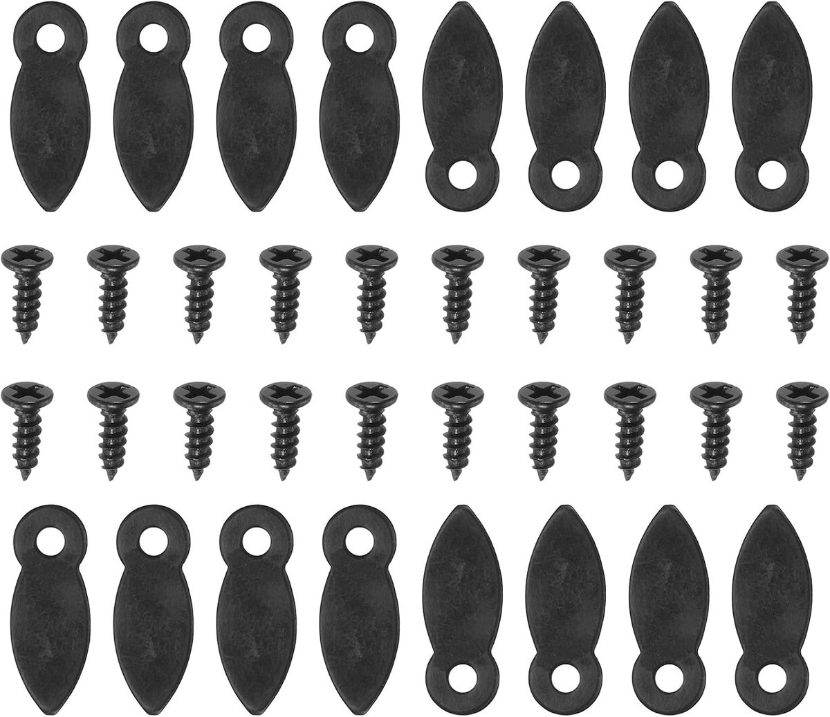 100 stuks clips voor hardware frames met 100 stuks schroeven, fotolijsten, turn, knop, vastener, fotolijstje, backing clip voor het ophangen van foto's, tekeningen, zwart