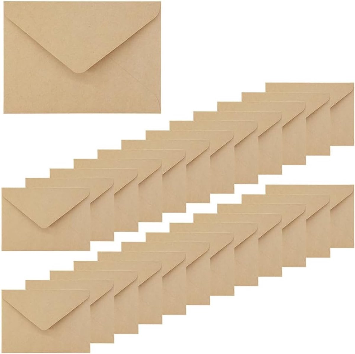 25 Stuks Enveloppen, Geschikt voor Bruiloften en Feestdagen | Van Papier, Zelfklevend, Zonder Venster, Glad Oppervlak,194 x 133 mm, voor Wenskaarten en Uitnodigingen (Rijstbruin)