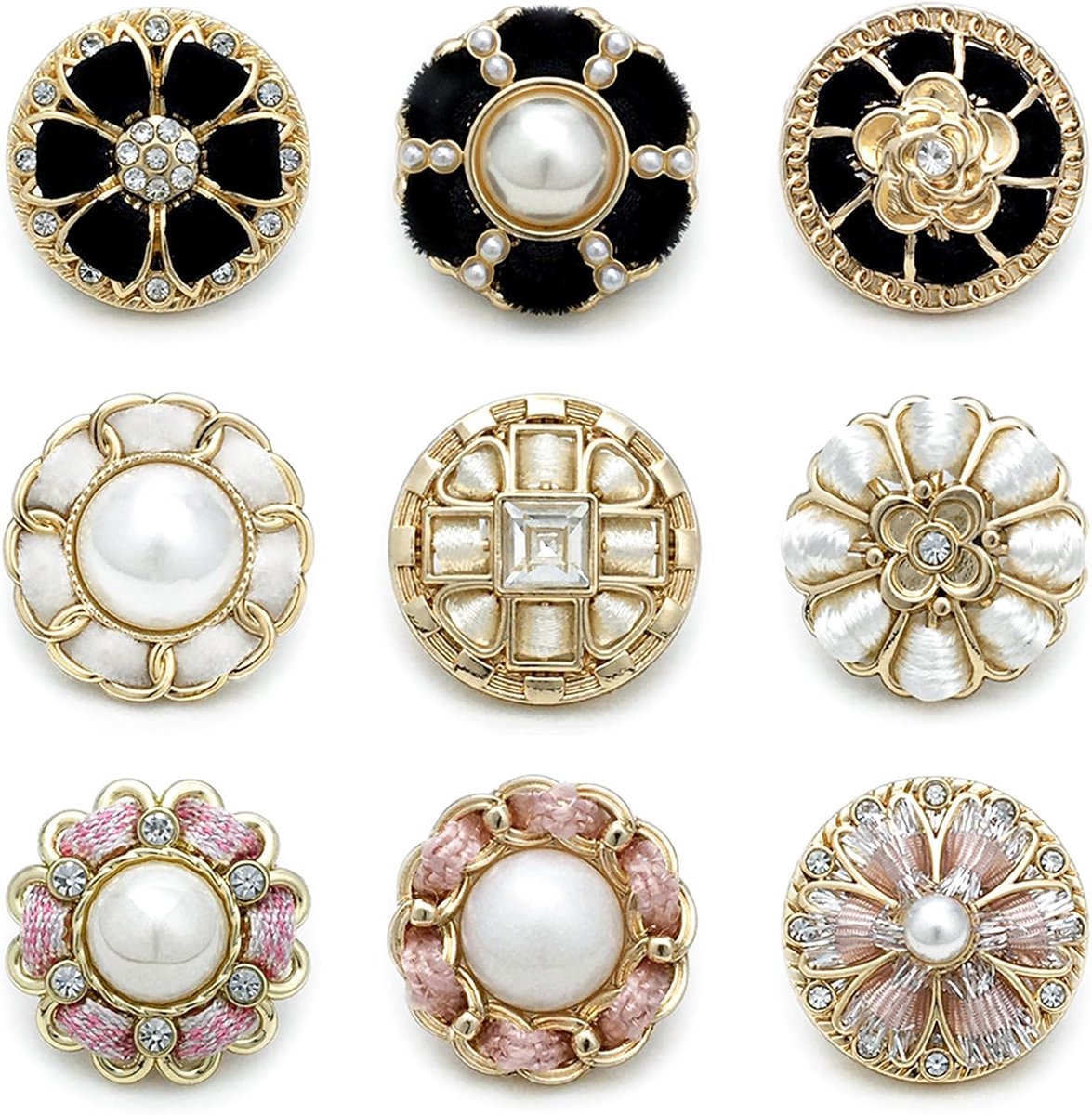 Knopen kristallen strass bloem knop parel strass knop decoratie platte achterkant knopen voor sieraden maken kleding tassen schoenen bruidsjurk DIY (3)