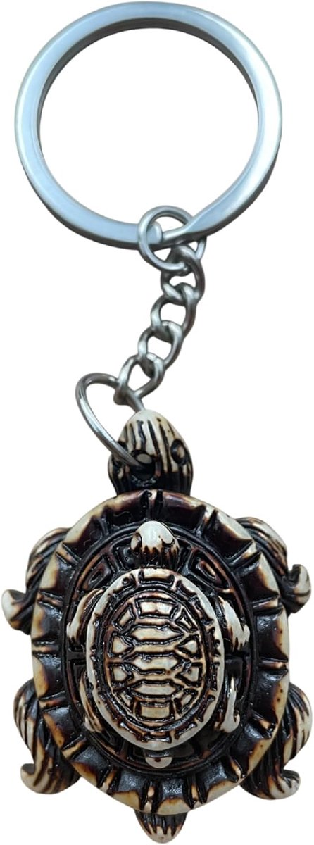 Schildpad Familie Hars Retro - Tas Hanger Cadeau | Hawaïaanse schildpadden geluksbrenger met Maori-patroon - symbool voor bescherming, sterkte en duurzaamheid als talisman