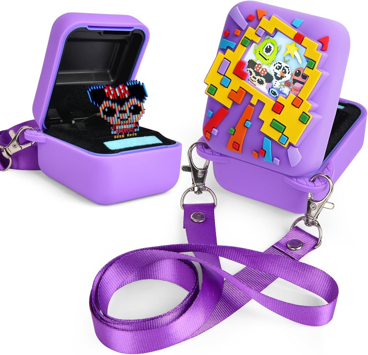 Siliconen hoes voor Bitzee Digital Pet, Anti-val schokbestendige draagbare mini-hoes - Anime - Paars