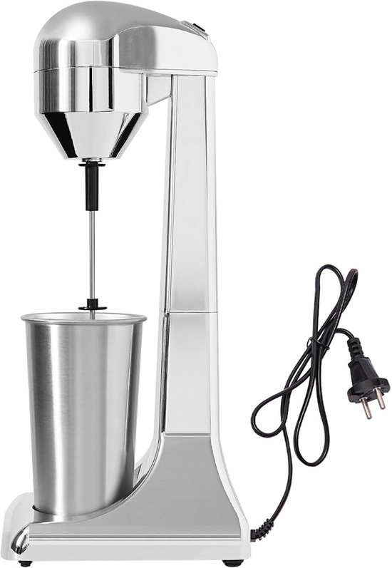 Staande mixer, elektrische melkshaker met 2 snelheden, beker van 500 ml, 100 W, 22000 tpm, elektrische mixer voor smoothies, milkshakes, cocktails — afbeelding 4