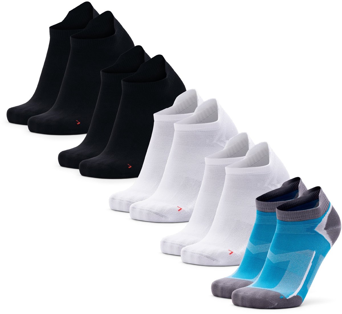 DANISH ENDURANCE Lage Hardloopsokken - Ademend & Blarenvrije Sportsokken - Unisex - 5 Paar - 43-47