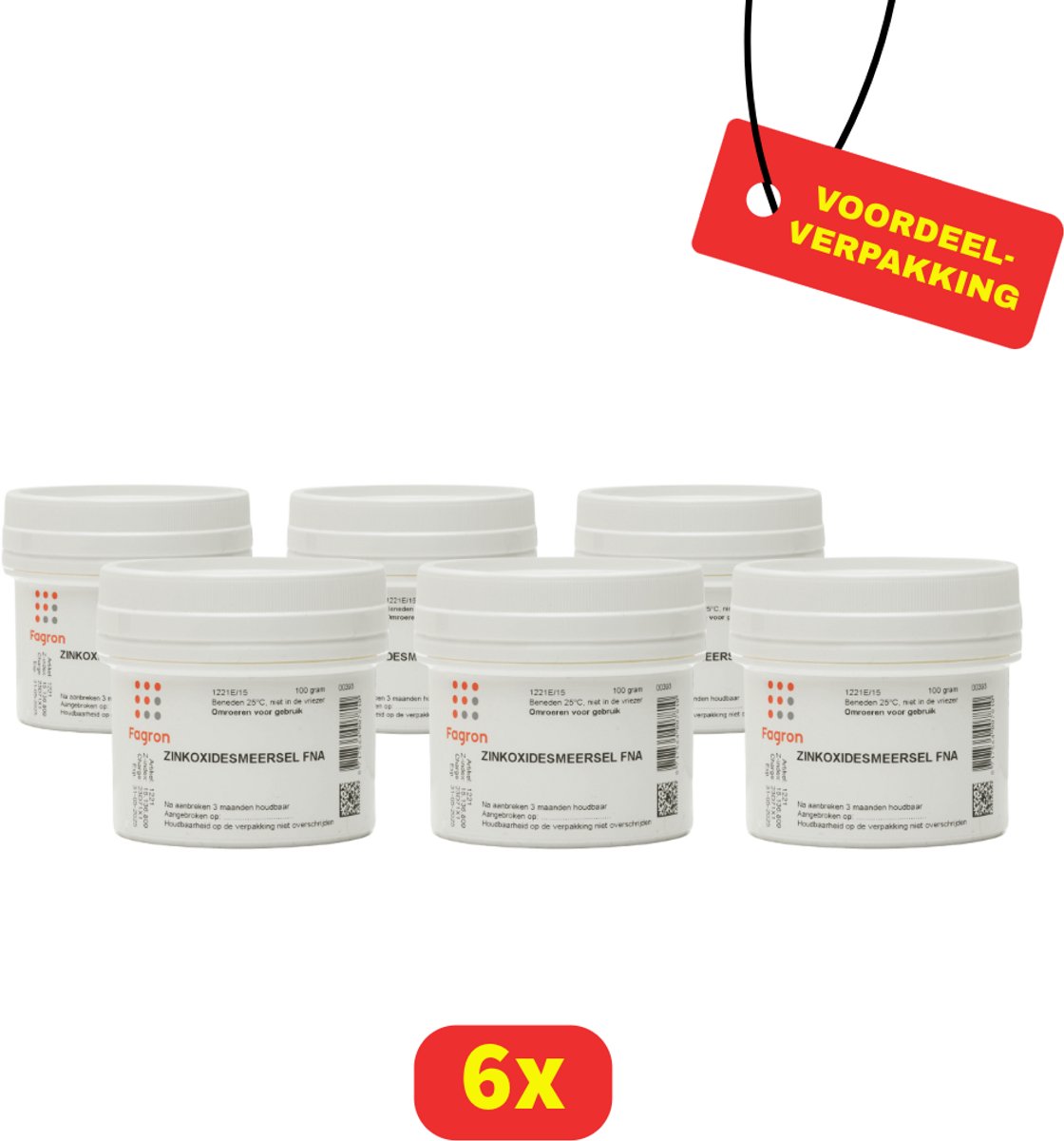 Fagron ZOK Zalf - Zinkoxidekalkwaterzalf - Bij Natte Huidaandoeningen - 6 x 100g - Voordeelverpakking