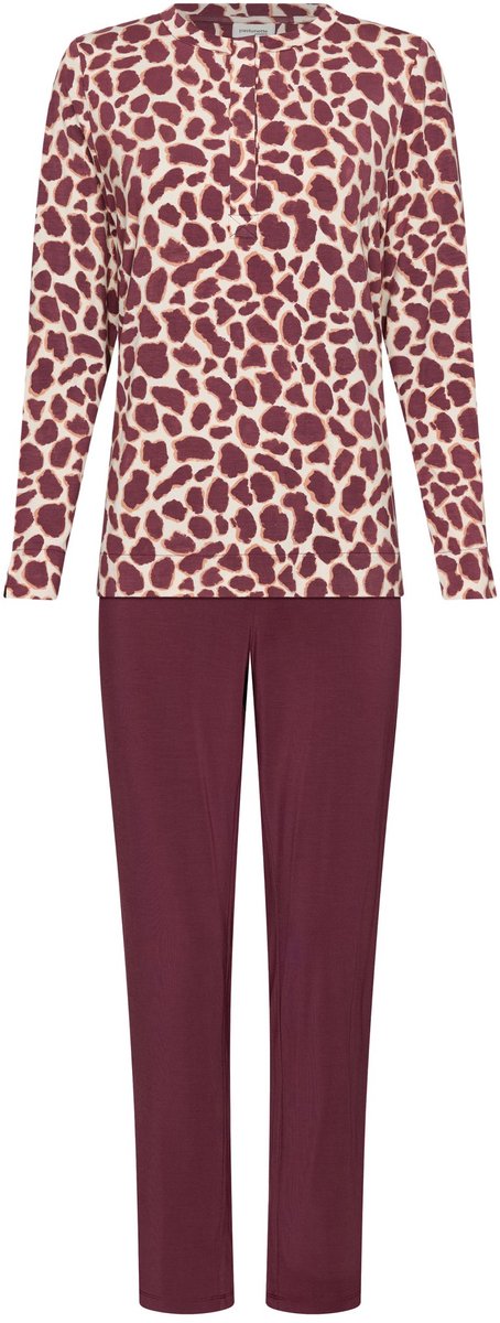 Pastunette Premium - Satin Wild - Pyjama - Modal - Bordeaux/Creme - Maat 46