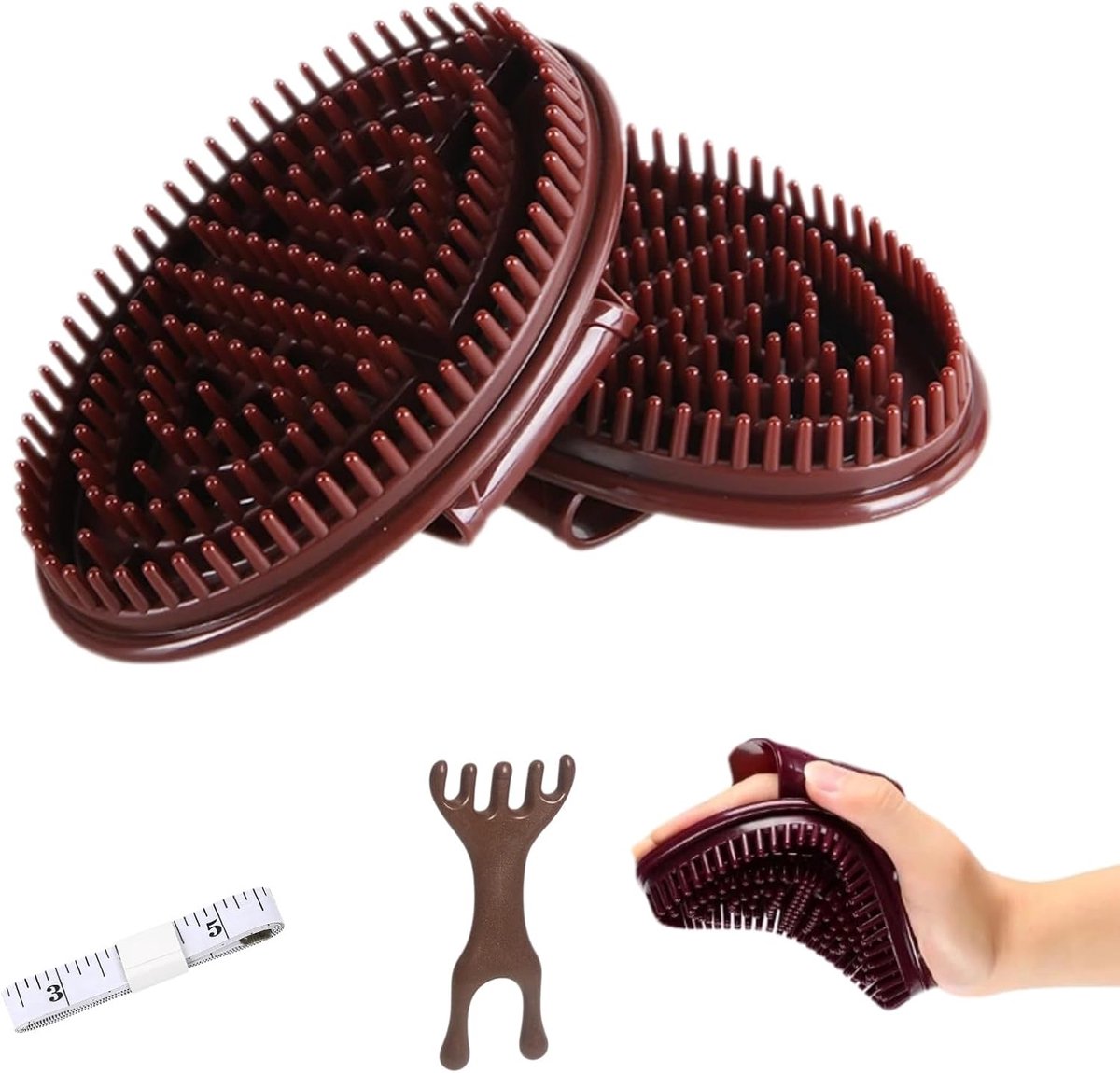 1 stuk - Massage Borstel - Soft Silicone - Fat Massage Borstel - Body Massage Borstel - ontspannen rug nek schouders buik taille armen en benen - bruin