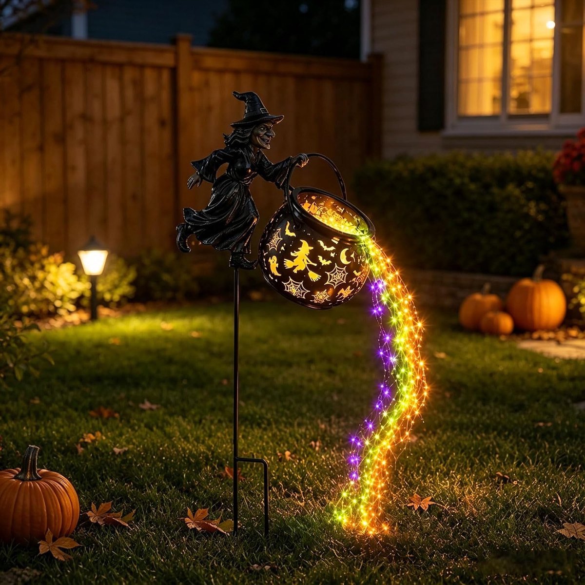 Ryoudavell - Halloween Heks Grondpinlamp - Halloween decoratie - Halloween decoratie licht