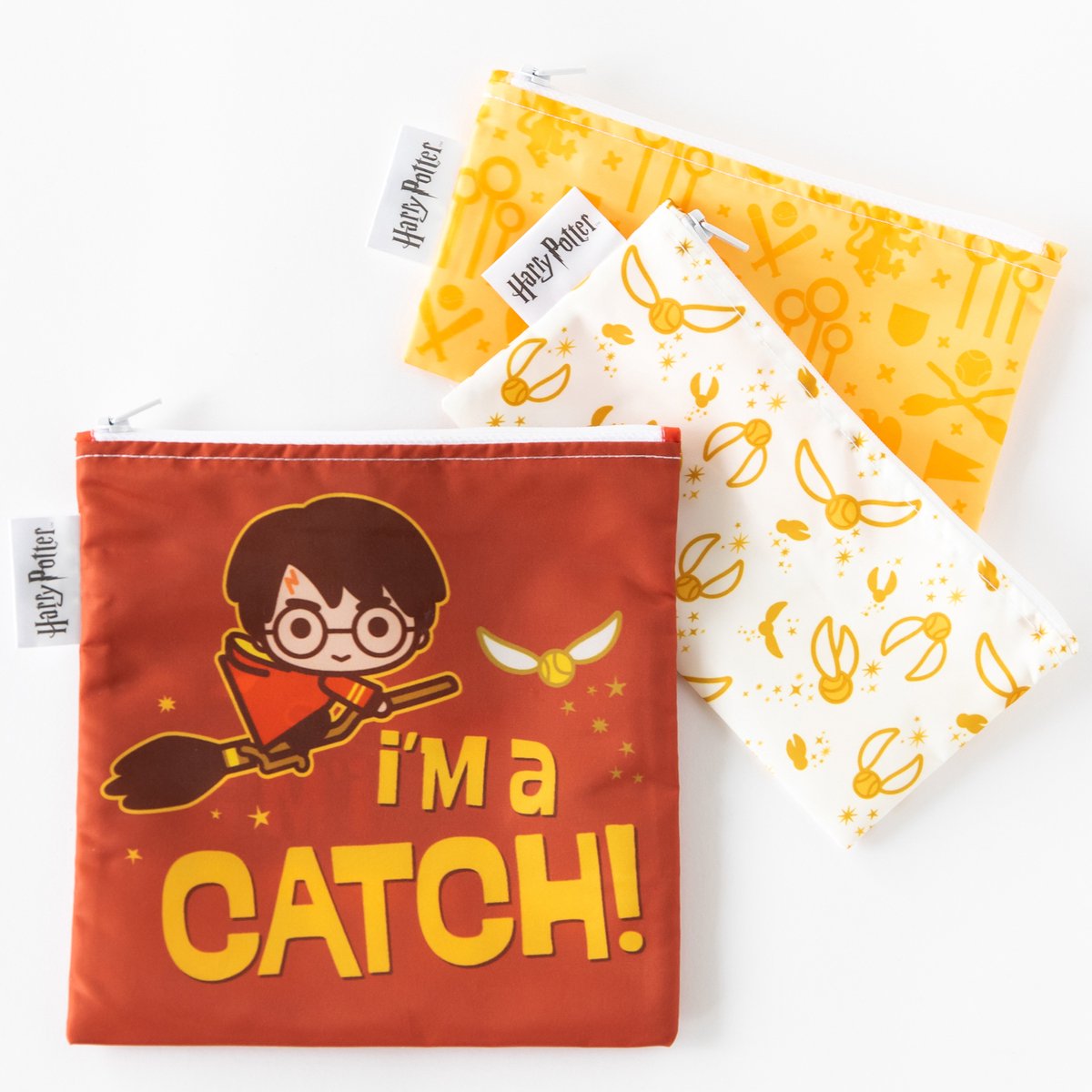 Bumkins - Reusable Snack Bag | Herbruikbare Snackzakjes (3 stuks) - Harry Potter™ Quidditch
