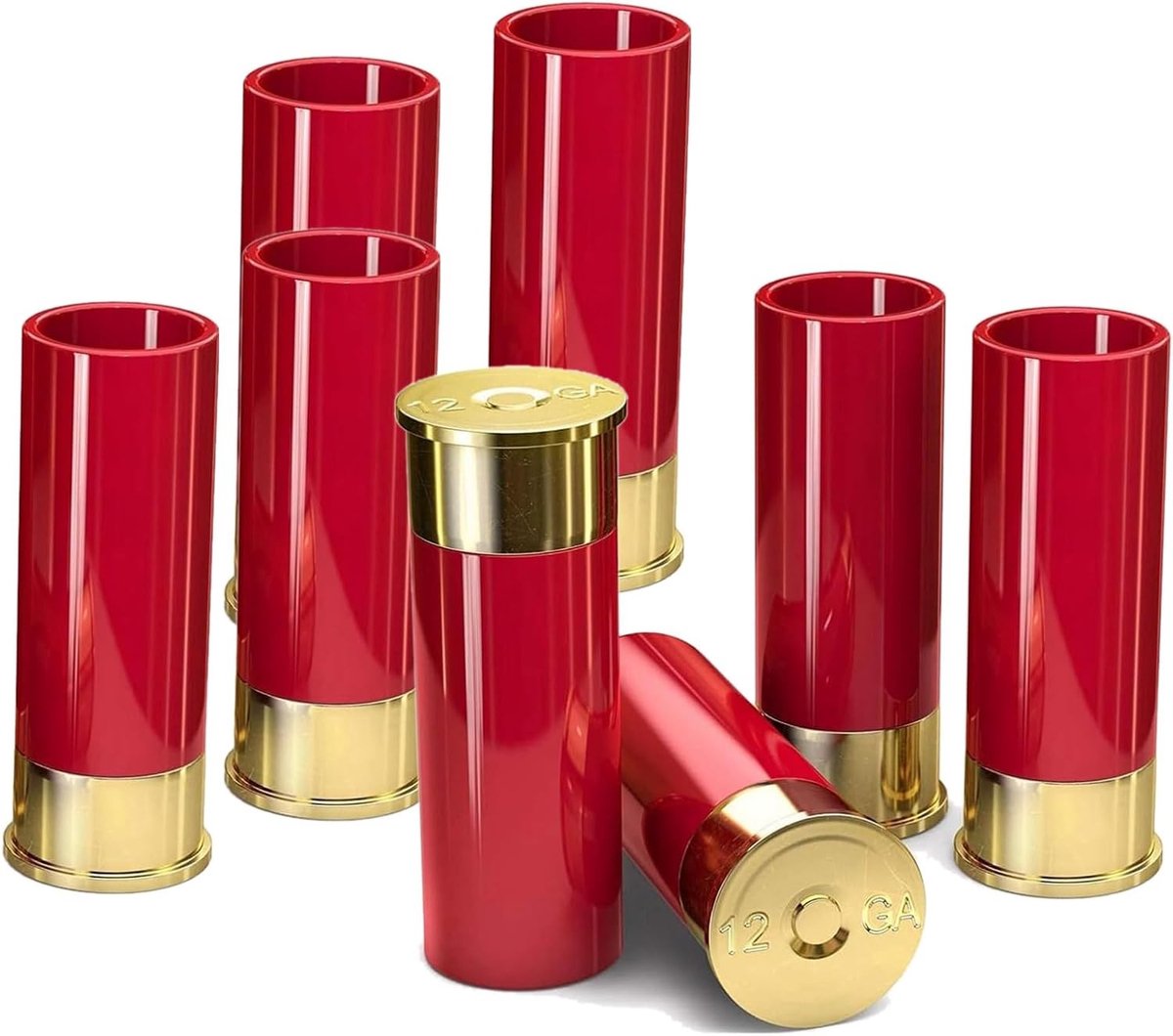 Borrelglaasjes - Rood - 9,2 x 3,2 x 3,6 cm - Tequila Borrelglas met Shotpatroon - Voor Mannen