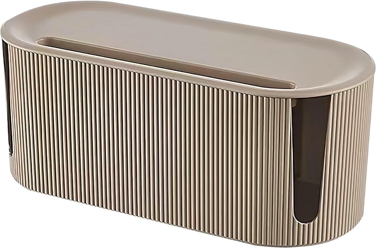 Organizer Box voor Kabels met Deksel – Veilige Opberging voor Stopcontacten en Kabels – Kindveilige Kabelbeheerdoos voor Woonkamer en Bureau (Bruin)
