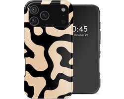 Selencia Hoesje - Geschikt voor Apple iPhone 18 Pro Max / 17 Pro Max - Backcover geschikt voor MagSafe - Art Wave Black