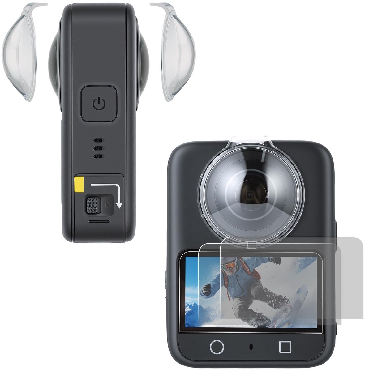 SolidKeus - Set van 2 Scherm- en Lensbeschermers voor DJI Osmo 360