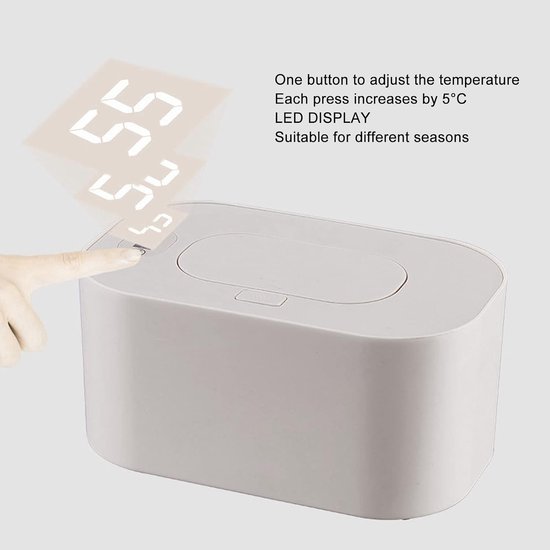 Doekjes Verwarmer - Baby Doekjes - Comfortabel Luiers Verwisselen - Constante Temperatuur - 80 Doekjes Capaciteit - Wit — afbeelding 2
