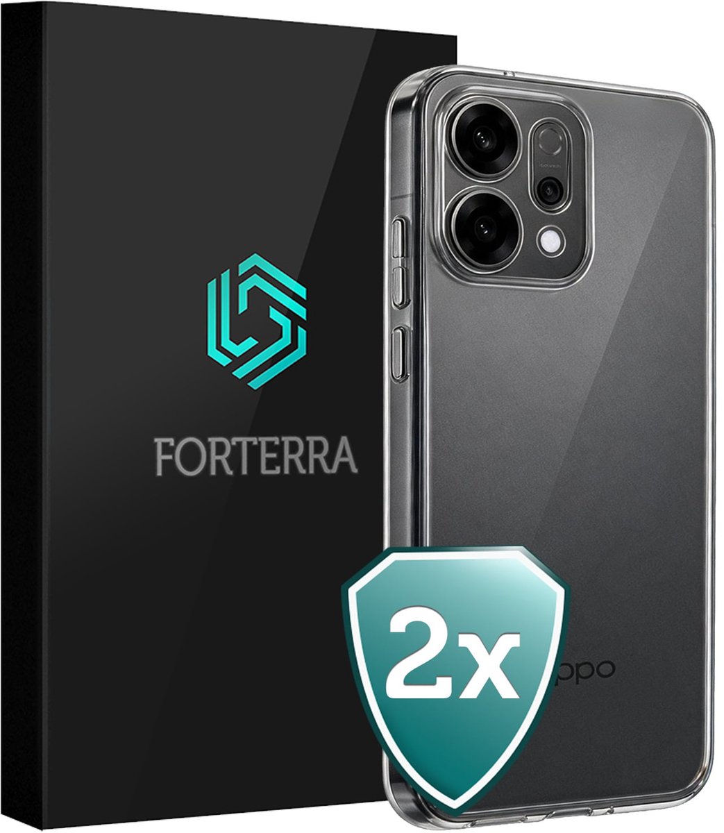 Hoesje 2 Stuks - Geschikt voor Oppo Reno 14 - Sterk & Shockproof - Back Cover - Case Siliconen - Telefoon Hoes - Transparant