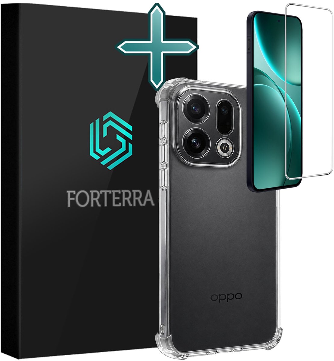 Hoesje Met Screenprotector - Geschikt voor OPPO Find X9 - Sterk & Shockproof - Back Cover - Siliconen Case - Telefoon Hoes - Shock Proof - Transparant