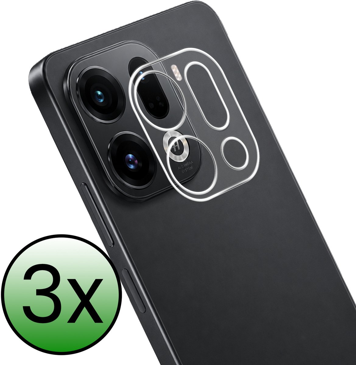 Camera Lens Protector - 3 Stuks Geschikt voor OPPO Find X9 Pro - Camera Screenprotector Beschermglas - Gehard Glas - Tempered Glass - Screen Protector