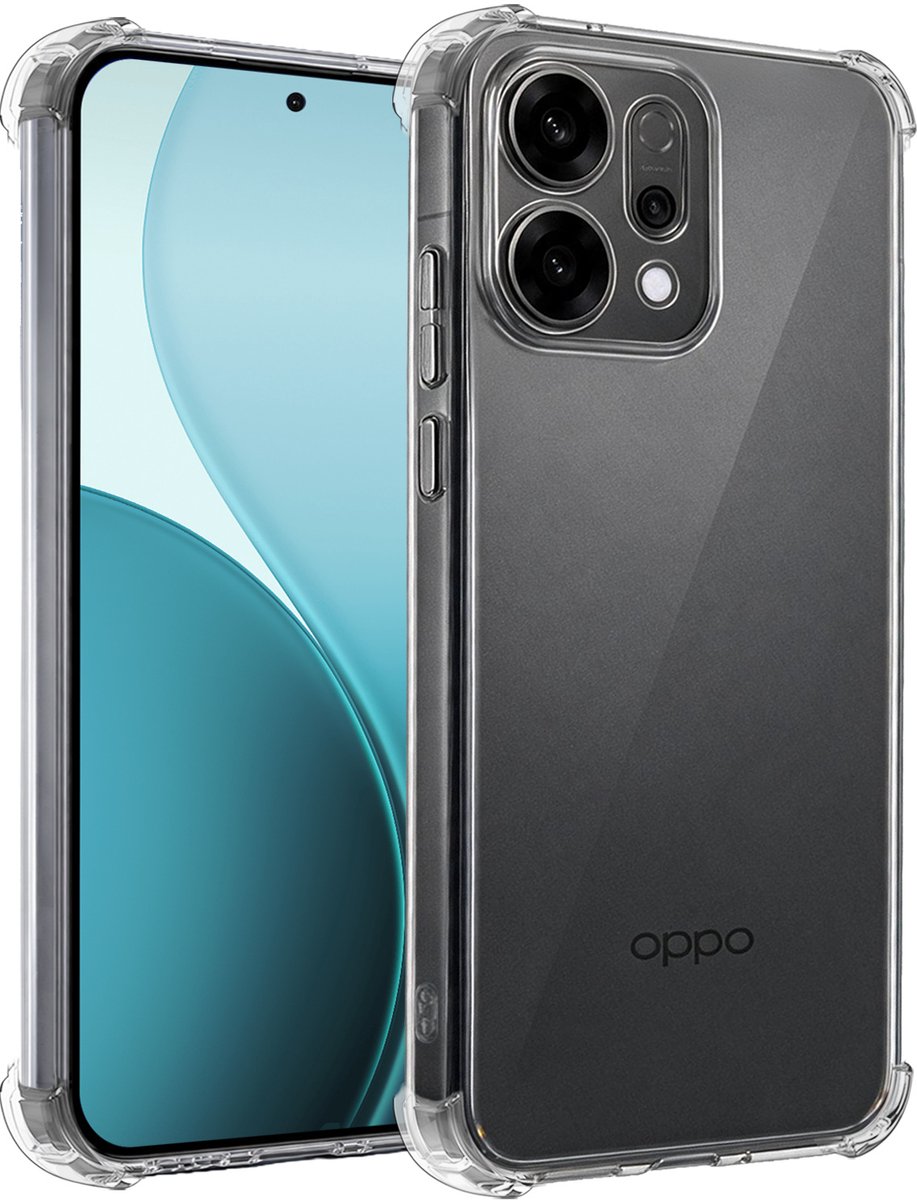 Hoesje - Geschikt voor Oppo Reno 14 - Sterk & Shockproof - Siliconen Shock Case - Hoes Cover - Telefoonhoes - Transparant