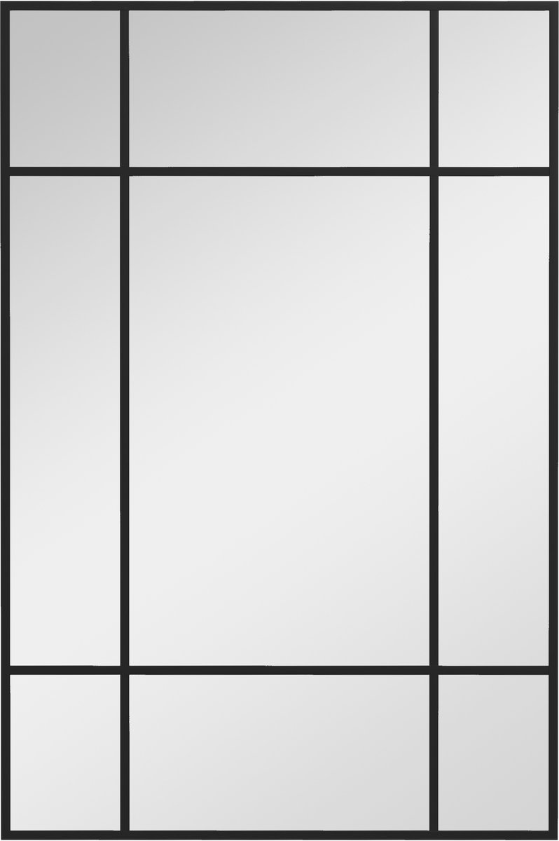 HOMCOM Wandspiegel-Glas, metaal-90L x 2B x 60H cm-Zwart