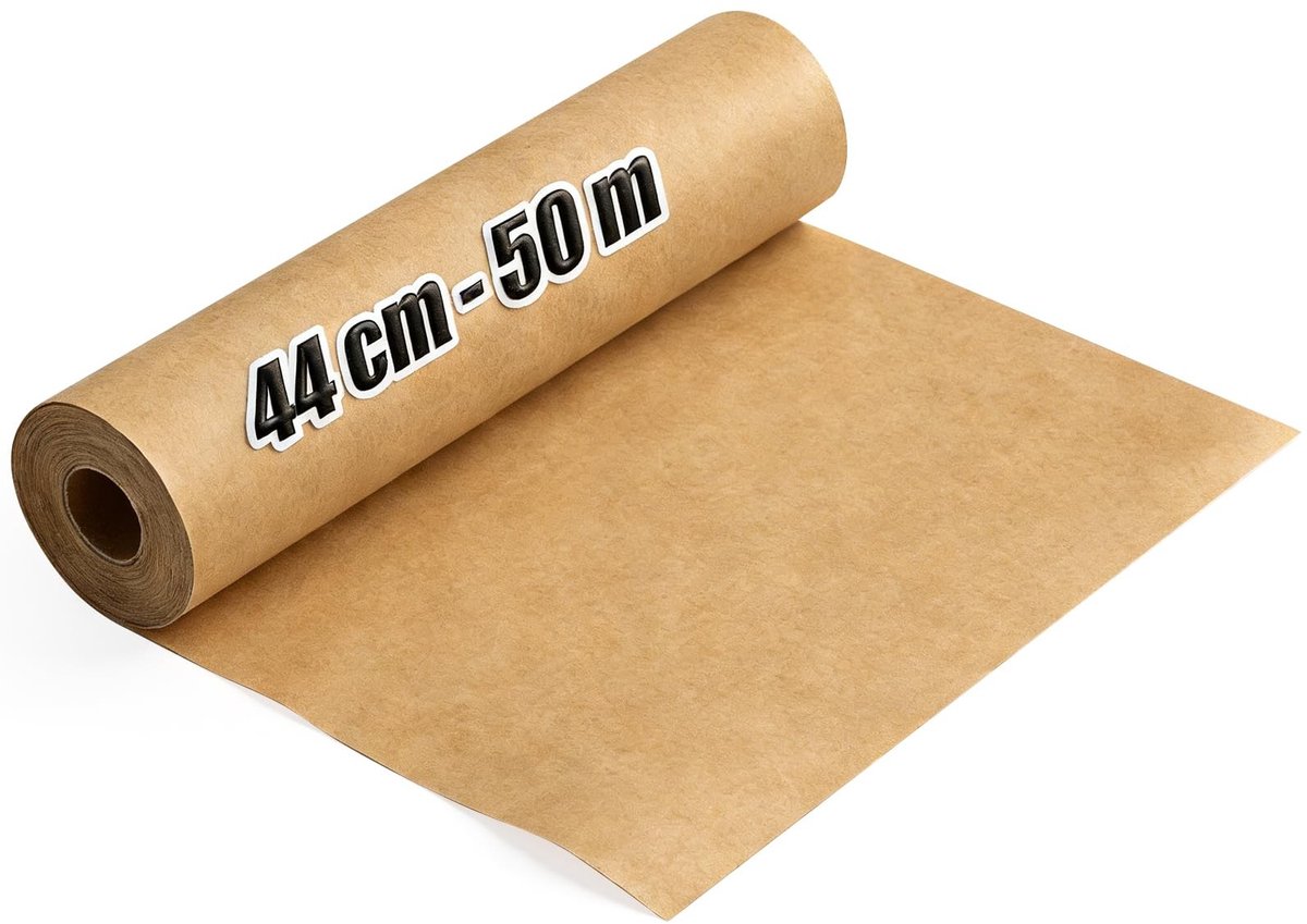 Elzusha - Kraftpapier Rol 44 cm x 50 m - 50 g/m² Scheurvast voor Knutselen en Cadeaus