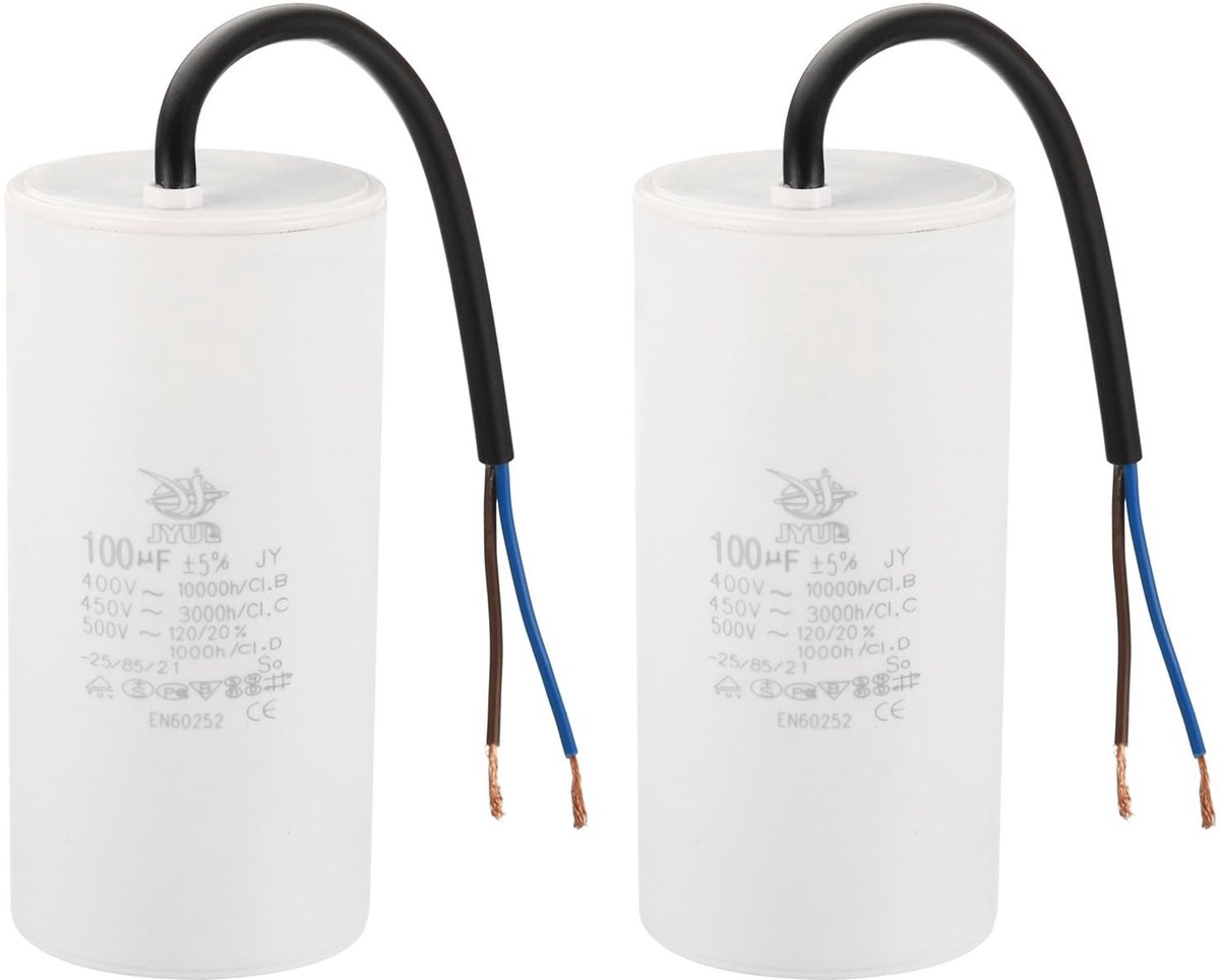 Elzusha - CBB60 Condensator 100uF AC 450V 2-Draads voor Waterpompen en Wasmachines
