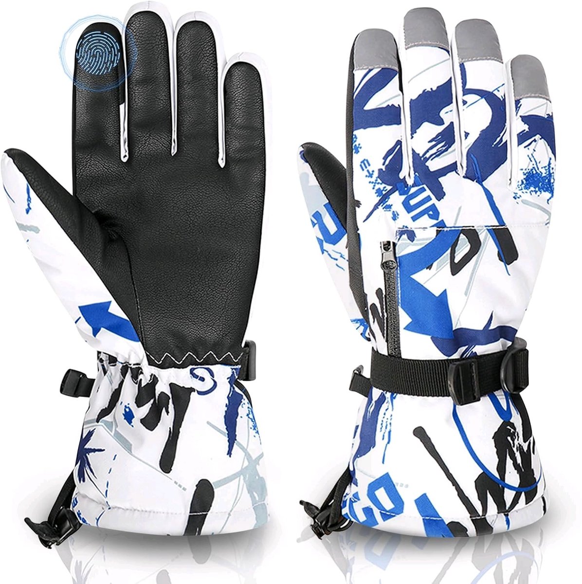 Elzusha - Waterdichte Winter Ski Handschoenen met Touchscreen Functie - Warm & Koudebestendig