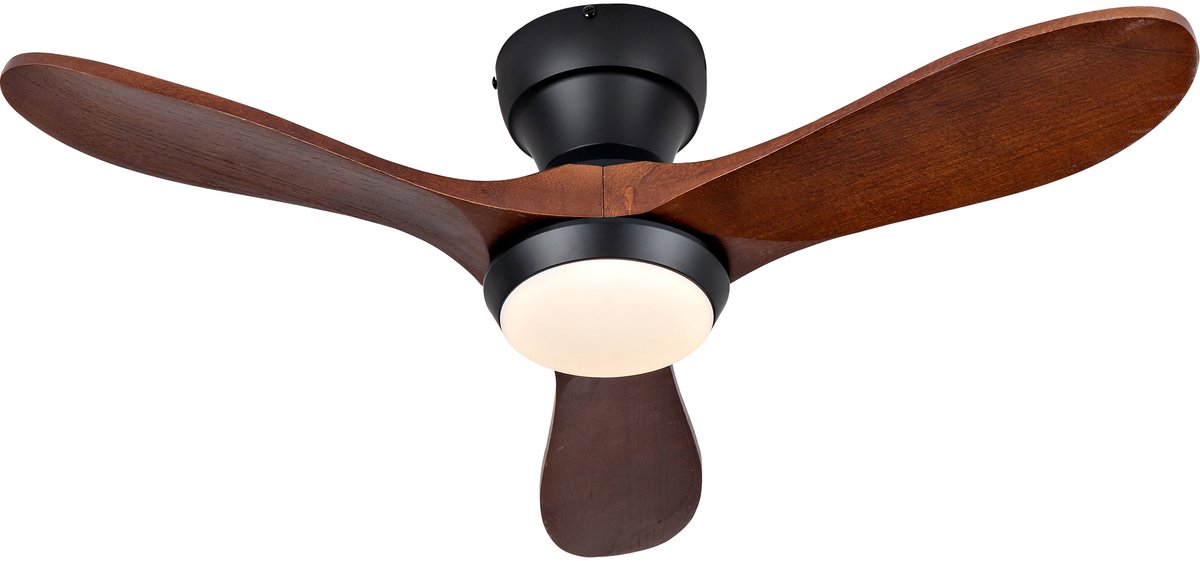 COVREO Plafondventilator met verlichting 36 inch zwart hout, afstandsbediening