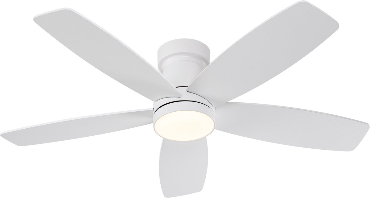 COVREO Plafondventilator met verlichting 106 cm wit naturel hout, 6 snelheden