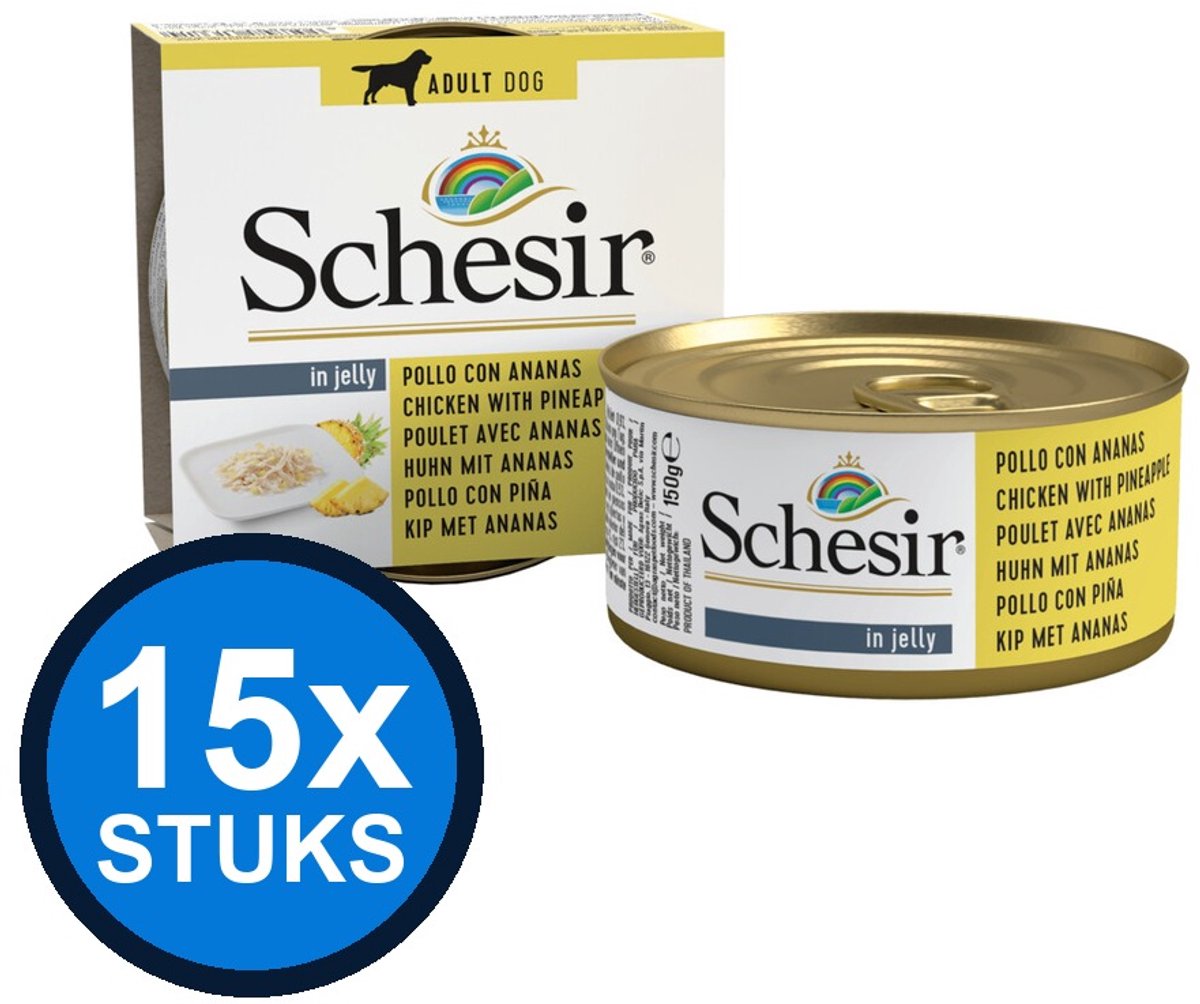 Schesir Schesir hond blik gelei kip&ananas 150gr