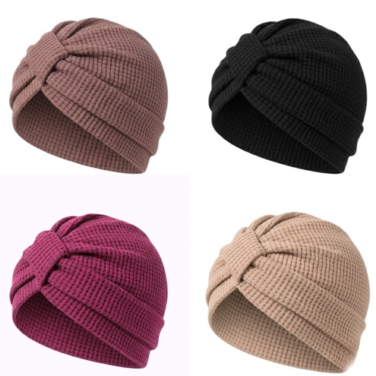YUBBI 4 Stuks Bonnet Slaapmuts - Elastische Hoofdband - Nachtmuts - Haarverzorging - Mix