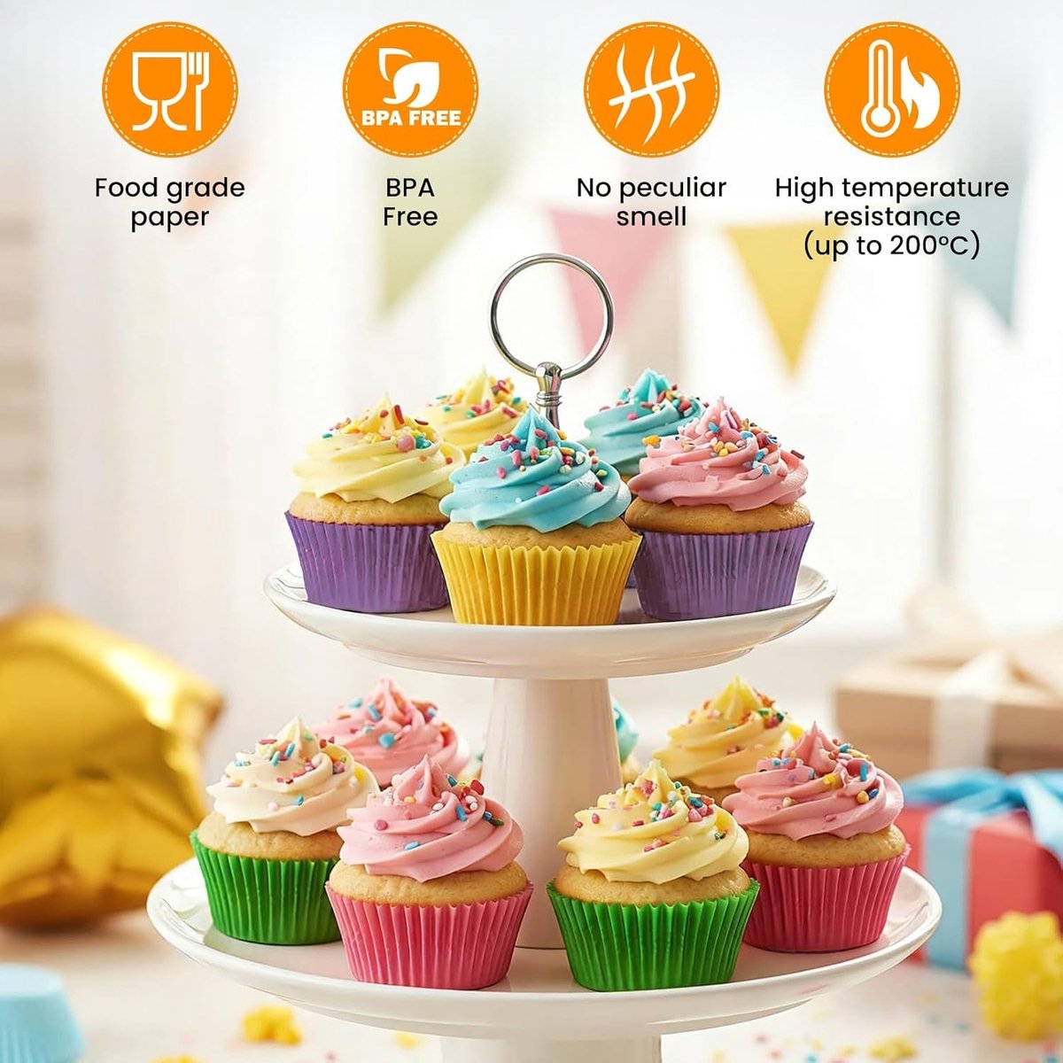 Mini Muffin Bakvormpjes van Papier voor Cupcakes, Taartjes en Chocolade - Set van 500 Stuks (3,5 cm)