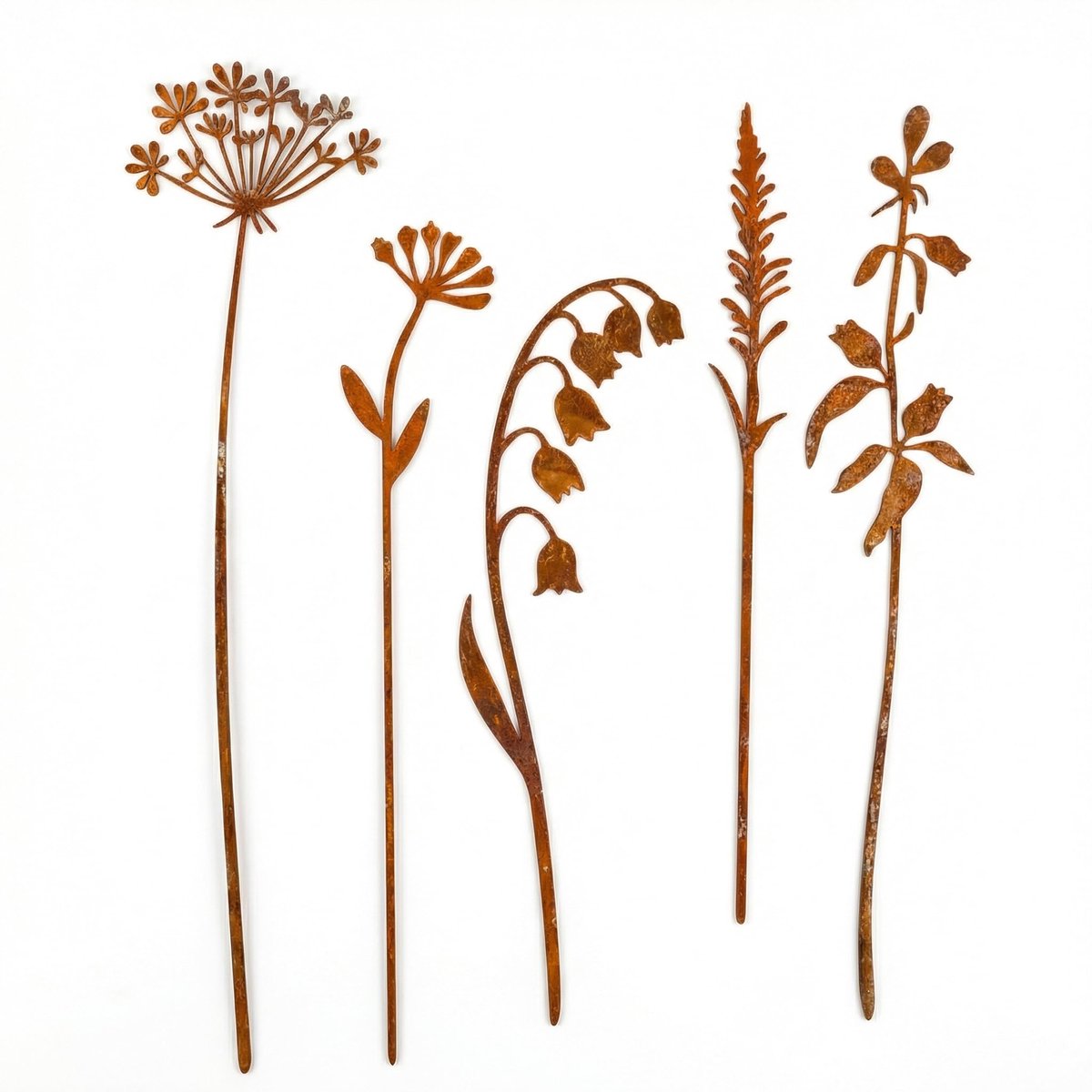 Metalen Tuinsteker - Roestkleurige Buiten Decoratie - Weerbestendige Tuinversiering voor Gazon, Tuin & Voortuin - Duurzame Decoratieve Plantensteker in Bloemdesign - Voor Tuinliefhebbers