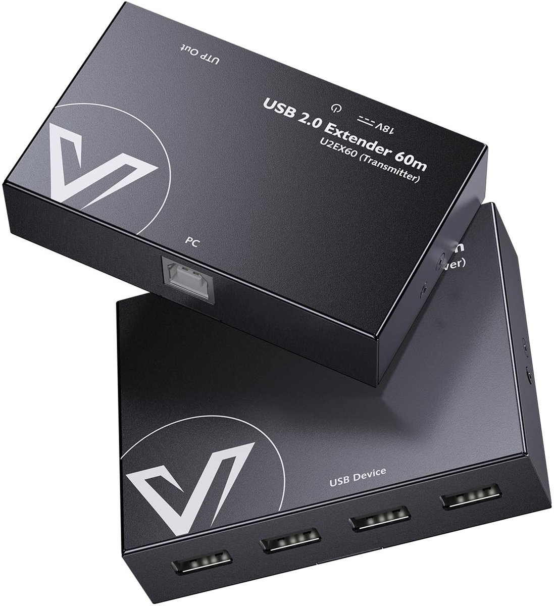 SolidKeus - USB Extender over Ethernet tot 60m met 4 Poorten