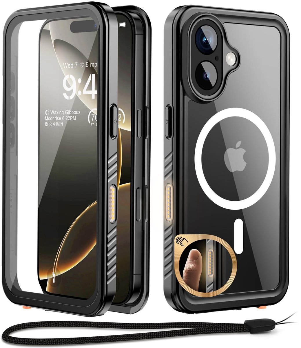 SolidKeus - iPhone 16 Waterproof Hoes met MagSafe en Geïntegreerde Screen Protector