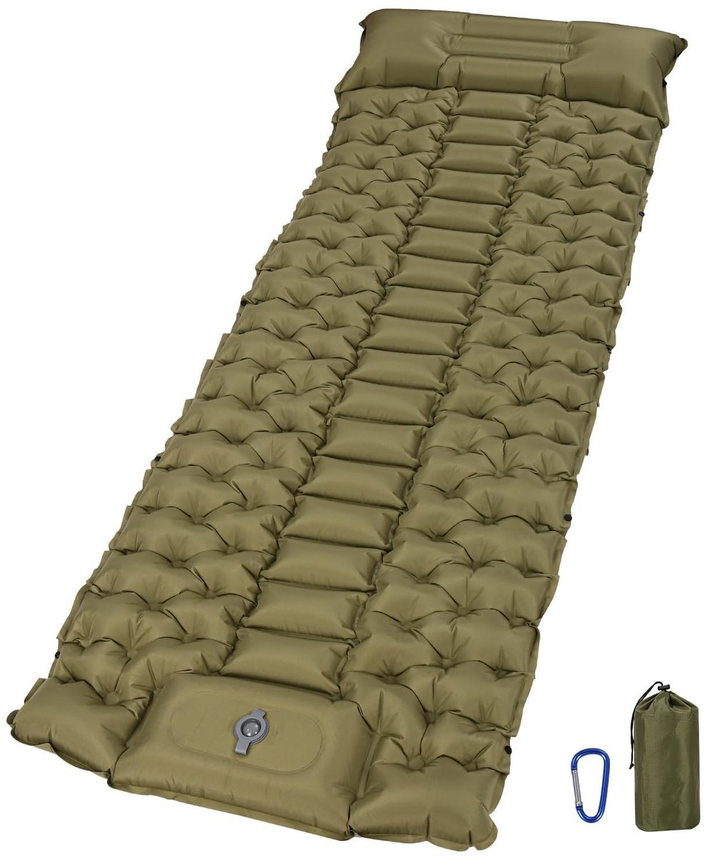 SolidKeus - Zelfopblazend Campingmatras met Voetpomp en Kussen