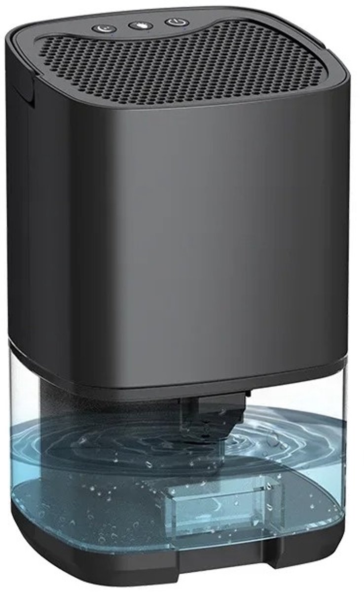 Sello! compacte luchtontvochtiger – draagbaar – slaapkamer – keuken – kantoor – 1000ml watertank – L13.5 x B15.2 x H25 cm – zwart