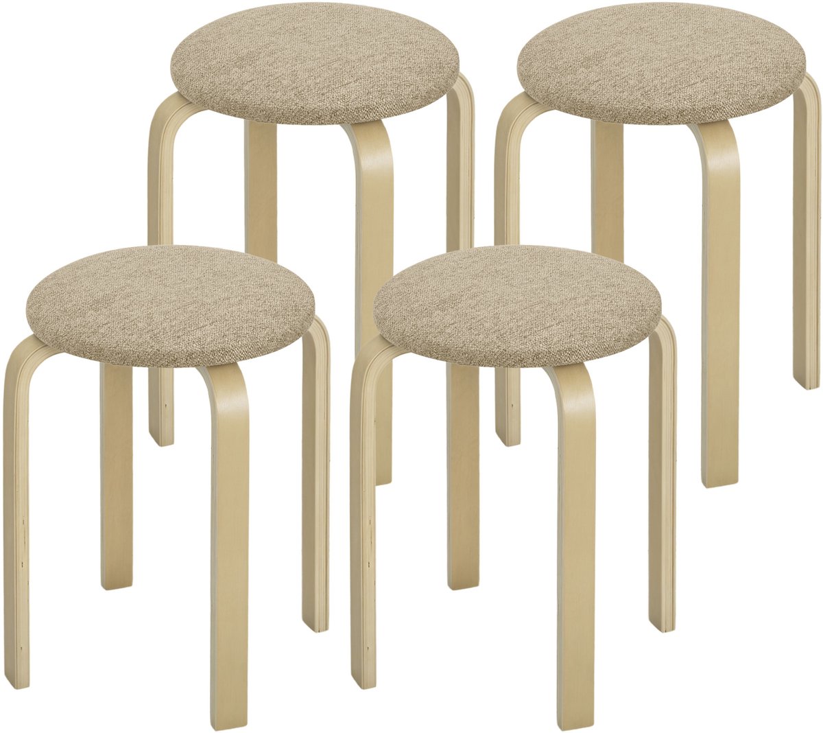 Eetkamerhocker 4-stapelset stapelbaar voor eetkamer, keukenhocker