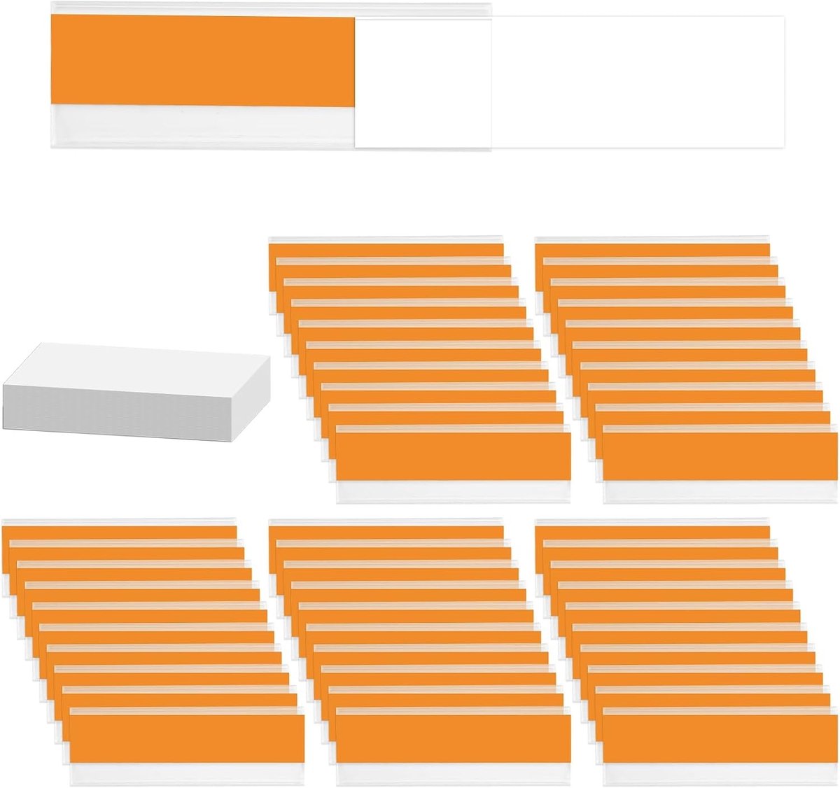 50 Stuks Zelfklevende Transparante Labelhouders 7.5 x 2.5 cm voor Supermarkten en Bibliotheken, Ideaal voor Prijskaartjes, Organisatie en Opslag