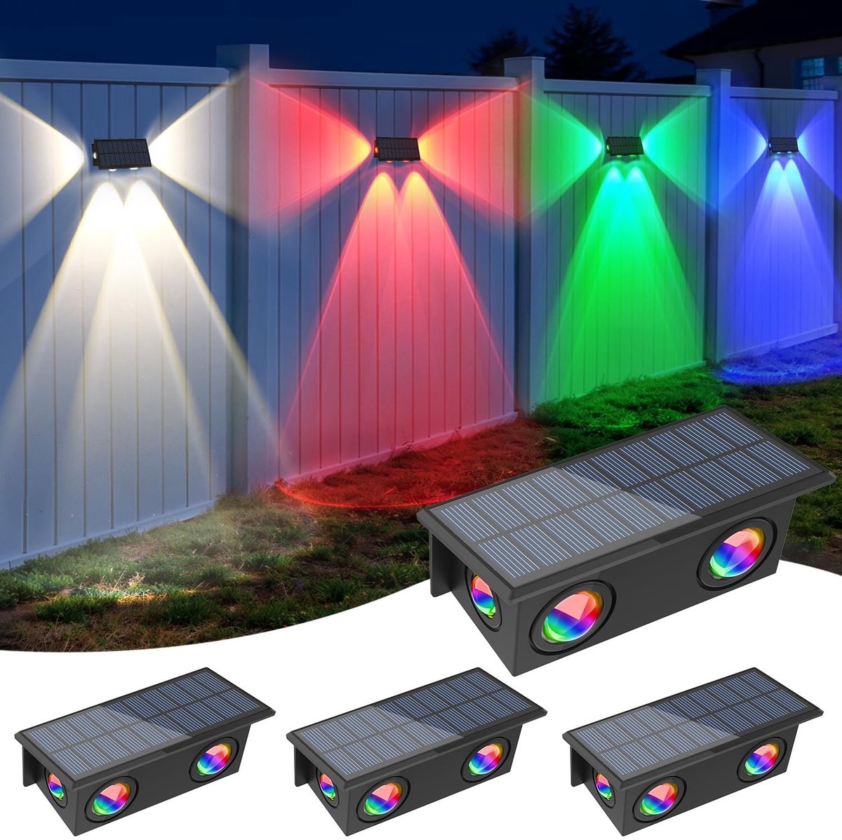 SolidKeus - Solar Wandlamp met 7 Kleuren voor Buiten